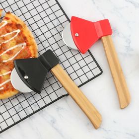 1pc Pizza Hob; Axe Bamboo Handle Cutter; Kitchen Gadgets; Creative Pizza Knife; Baking Cutter; Random Color