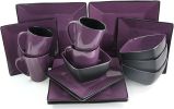 Elama Mulberry Loft 16 Piece Modern Premium Stoneware Dinnerware Set