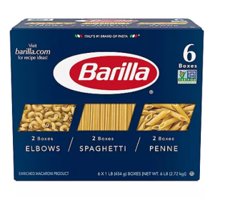 Barilla Pasta Variety Pack (16 oz., 6 pk.)