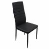 4pcs Elegant Assembled Stripping Texture High Backrest Dining Chairs Black