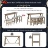 TREXM Multipurpose Home Kitchen Dining Bar Table Set with 3 Upholstered Stools(Natural Wood Wash)