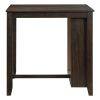 Transitional Design Dark Cherry Finish 3-piece Pack Counter Height Set Table w Display Shelf USB ports and 2x Counter Height Chairs Fabric Upholstered