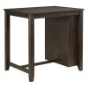 Transitional Design Dark Cherry Finish 3-piece Pack Counter Height Set Table w Display Shelf USB ports and 2x Counter Height Chairs Fabric Upholstered