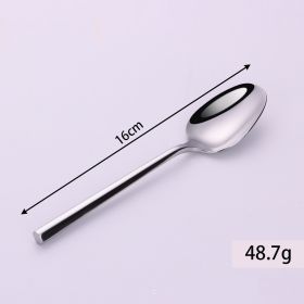 Stainless Steel Knife Fork And Spoon Set Hexagonal Forging (Option: Original Color Dessert Spoon)