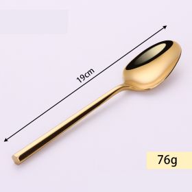 Stainless Steel Knife Fork And Spoon Set Hexagonal Forging (Option: Gold Main Meal Spoon)