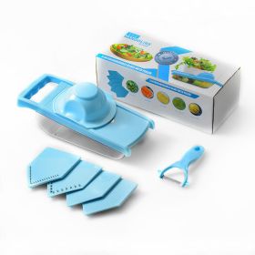 Multifunctional vegetable cutter kitchen tool grater potato radish grater (Color: Blue)