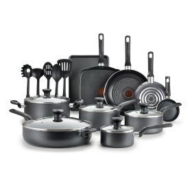 Easy Care Nonstick Cookware, 20 Piece Set, Grey, Dishwasher Safe (Color: Grey)