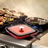 Elegant Hosehold Kitchen Square Enamel Cast Iron Grill Pan