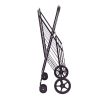 Jumbo Basket Folding Shopping Cart With Swiveling Wheels And Dual Storage Baskets