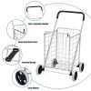 Jumbo Basket Folding Shopping Cart With Swiveling Wheels And Dual Storage Baskets