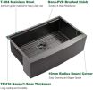 30 Black Farmhouse Sink Workstation - 30 Inch Kitchen Sink Gunmetal Black Stainless Steel 16 gauge Apron Front Kitchen Sink